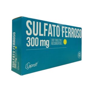 SULFATO FERROSO 300MG X 300 TABLETAS (LAPROFF)
